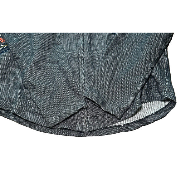 Lucky Lotus Embroidered Zip Hoodie Gray Southwest Boho Cotton Jacket Size Large - Picture 5 of 11